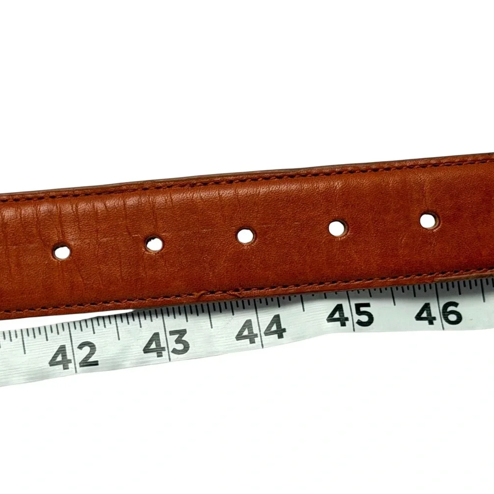 Beverly Hills Polo Club Braided Leather Belt Mens 42 Woven Brown Cream Rope
